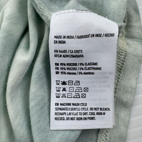 American Eagle Green Tie Dye Cut Out Front Tee Shirt Women’s Small Boho Top - Picture 5 of 7